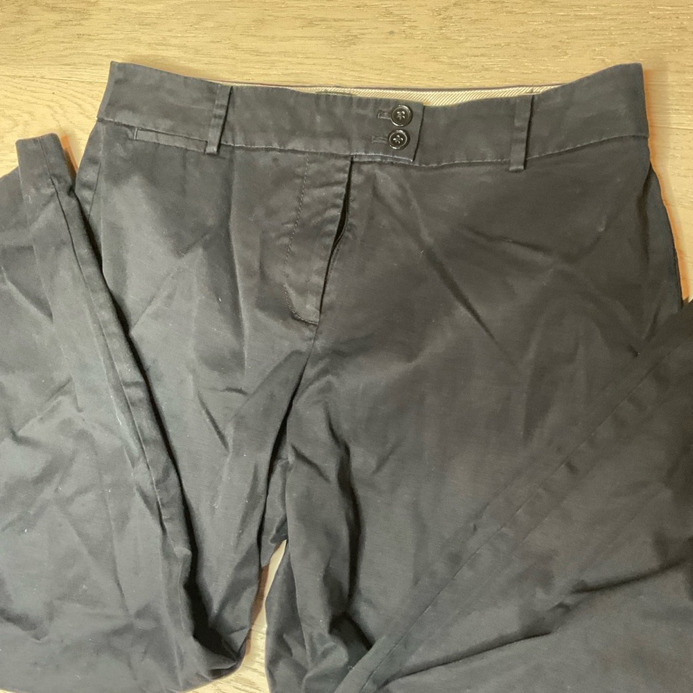 Talbots The Perfect Crop Sz 8 Curvy Cotton Stretch Black Pants - Picture 3 of 5
